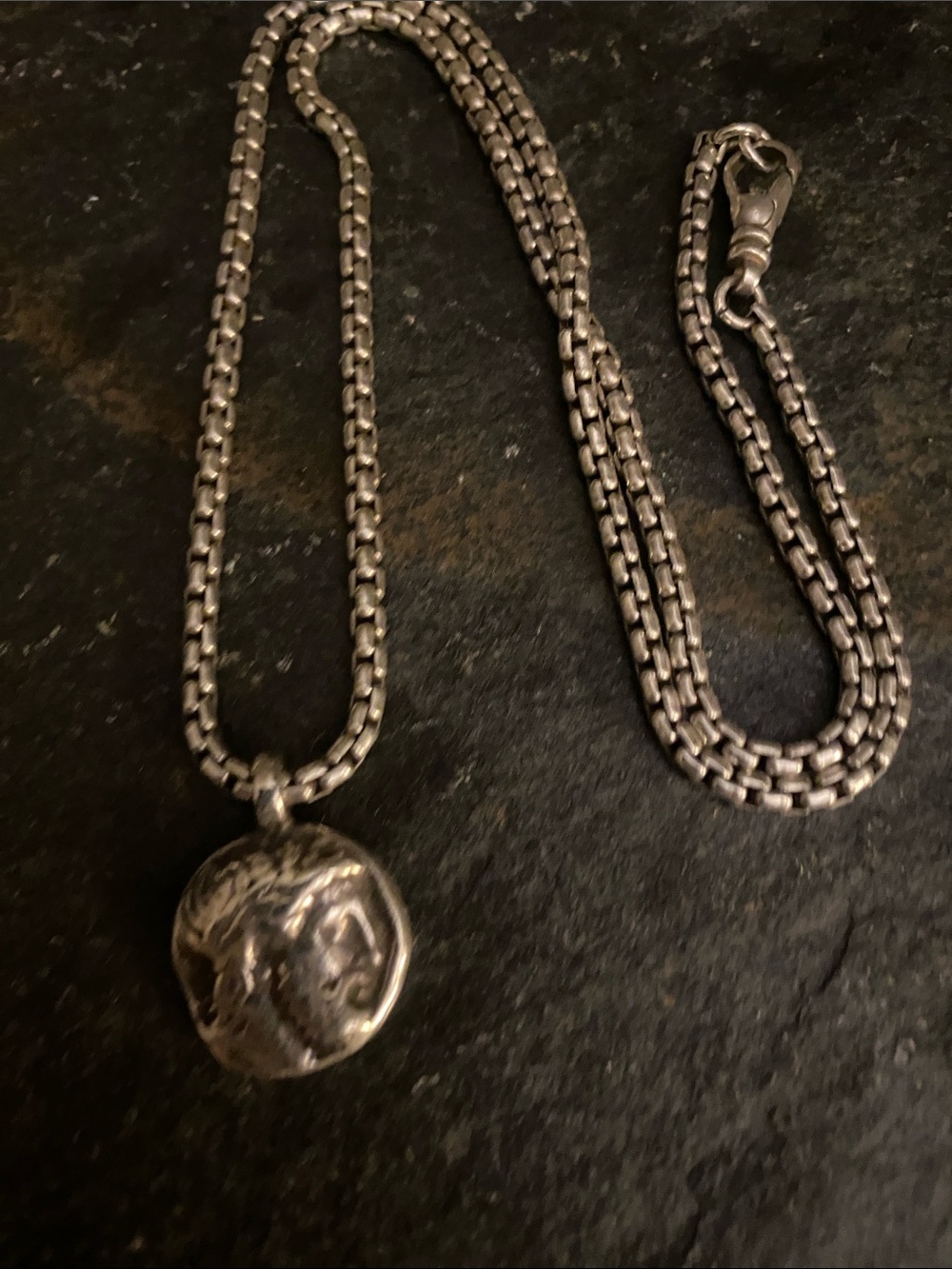 Sterling Silver Roman Greek Coin Pendant Necklace - Sterling Silver - Picture 2 of 5